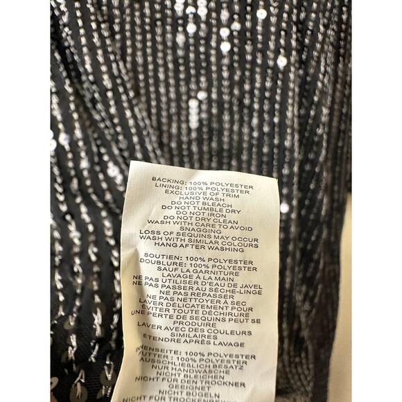 NWT Boohoo Size 14 Black Sequin Puff Sleeve Draped Mini Birthday Dress Party - Picture 10 of 16